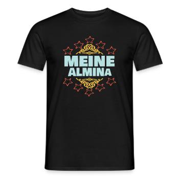 Almina - Männer T-Shirt - Schwarz - Vorne - AI Model Male 178 light (178cm)