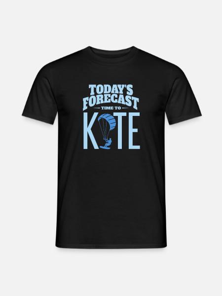 Today's Forecast: Time to Kite | Kitesurfen Design - Männer T-Shirt - Schwarz