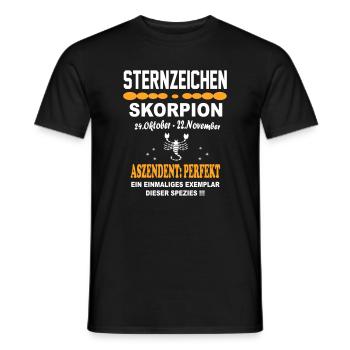 Sternzeichen Skorpion Aszendent Perfekt - Männer T-Shirt - Schwarz - Vorne - AI Model Male 178 light (178cm)