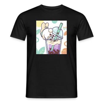 Bubble Tea Boba Drôle de Lapin mignon - T-shirt homme - noir - Devant - AI Model Male 178 light (178cm)