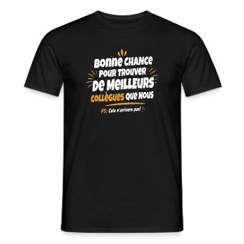T-shirt Humour Collègues de Travail - T-shirt homme - noir - Devant - AI Model Male 178 light (178cm)