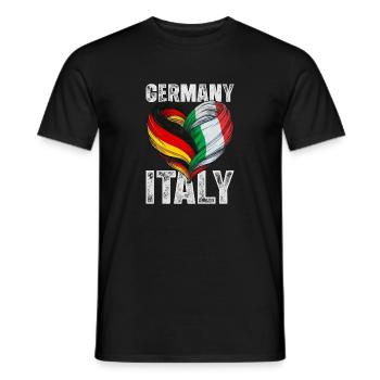 Heart of Germany and Italy - Men's T-Shirt - black - Front - AI Model Male 178 light (178cm)