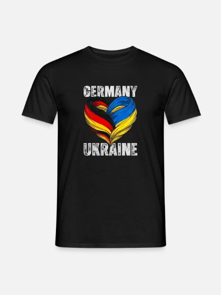 Heart of Germany and Ukraine - Men's T-Shirt - black