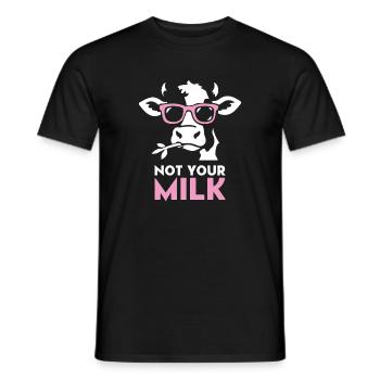 Not Your Milk – Cool cow with sunglasses | Vegan - Men's T-Shirt - black - Front - AI Model Male 178 light (178cm)