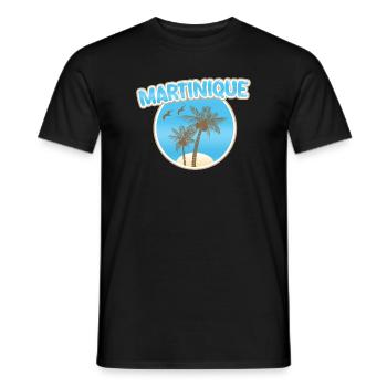 Plage de la Martinique - T-shirt homme - noir - Devant - AI Model Male 178 light (178cm)