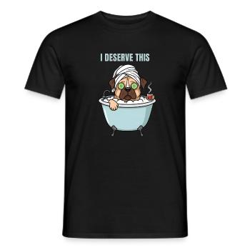Jour Spa que je mérite : Chien de bain - T-shirt homme - noir - Devant - AI Model Male 178 light (178cm)