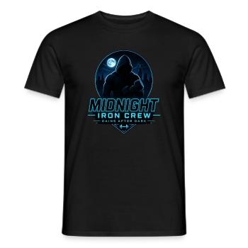 L’équipage Midnight Iron progresse après l’entraînement à la salle de sport dans la nuit - T-shirt homme - noir - Devant - AI Model Male 178 light (178cm)