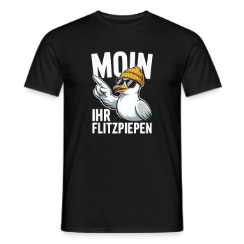 Moin Ihr Flitzpiepen Norddeutsch Hamburg Büro Moin - Männer T-Shirt - Schwarz - Vorne - AI Model Male 178 light (178cm)