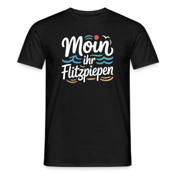 Moin Ihr Flitzpiepen Norddeutsch Hamburg Büro Moin - Männer T-Shirt - Schwarz - Vorne - AI Model Male 178 light (178cm)