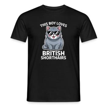 British Shorthair Sayings Funny Cat Gift - Men's T-Shirt - black - Front - AI Model Male 178 light (178cm)
