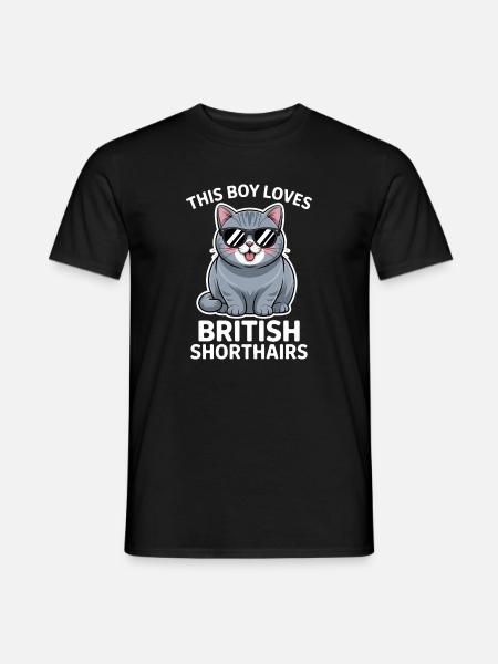 Detti britannici a pelo corto Regalo divertente per gatti - T-shirt uomo - nero