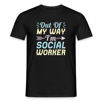 Social Worker Quote Out Of My Way Social Work - Men's T-Shirt - black - Front - AI Model Male 178 light (178cm)
