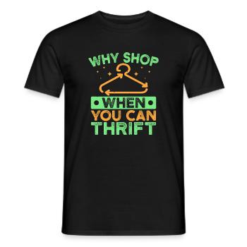 Acheteur d’occasion : Pourquoi faire ses achats quand on peut offrir un cadeau d’occasion - T-shirt homme - noir - Devant - AI Model Male 178 light (178cm)