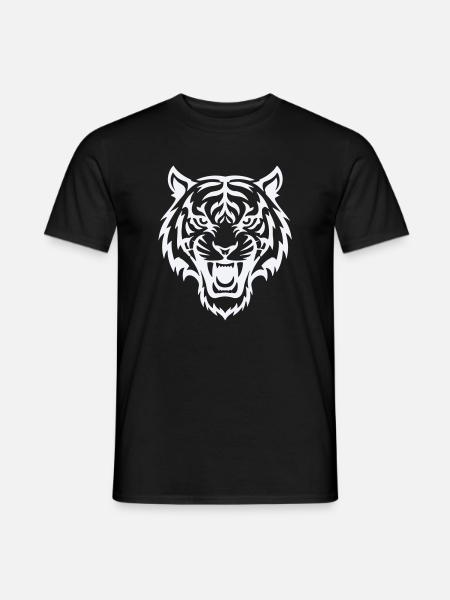 Stylized tiger head pattern - Men's T-Shirt - black