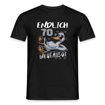 Geburtstag Ente Gut Alles Gut 70 Jahre Comic - Männer T-Shirt - Schwarz - Vorne - AI Model Male 178 light (178cm)