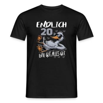 Geburtstag Ente Gut Alles Gut 20 Jahre Comic - Männer T-Shirt - Schwarz - Vorne - AI Model Male 178 light (178cm)