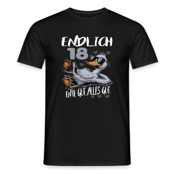 Geburtstag Ente Gut Alles Gut 18 Jahre Comic - Männer T-Shirt - Schwarz - Vorne - AI Model Male 178 light (178cm)