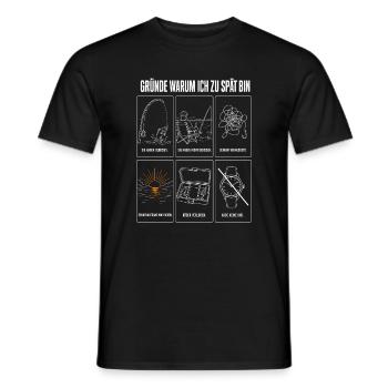 Gründe warum ich zu spät bin Lustiges Angler Motiv - Männer T-Shirt - Schwarz - Vorne - AI Model Male 178 light (178cm)