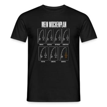Mein Wochenplan Lustiges Angler Motiv Angeln mit - Männer T-Shirt - Schwarz - Vorne - AI Model Male 178 light (178cm)