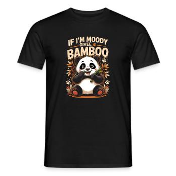 Si je suis lunatique, donne-moi du bambou en disant panda drôle - T-shirt homme - noir - Devant - AI Model Male 178 light (178cm)