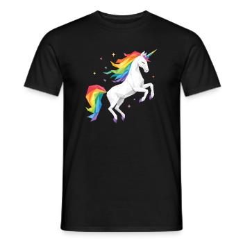Geometric Rainbow Unicorn - Men's T-Shirt - black - Front - AI Model Male 178 light (178cm)
