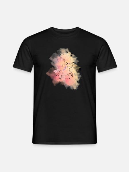 Pastellunicorn Sternenstaub - Männer T-Shirt - Schwarz