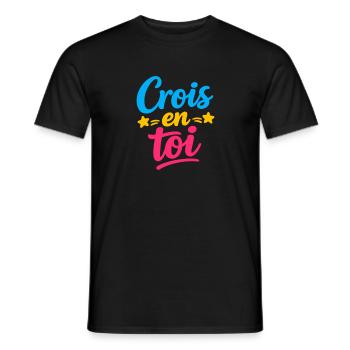 Crois en toi  - T-shirt homme - noir - Devant - AI Model Male 178 light (178cm)