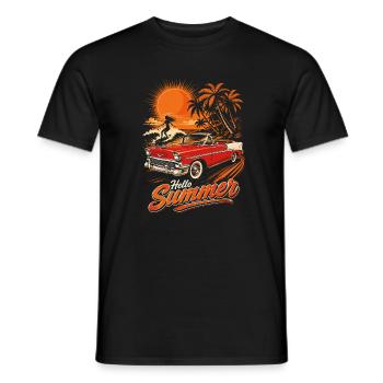 Summer Vintage Convertible and Surf - Men's T-Shirt - black - Front - AI Model Male 178 light (178cm)