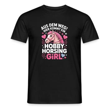 Hobby Horsing Girl Steckenpferd Pony Reiten Pferde - Männer T-Shirt - Schwarz - Vorne - AI Model Male 178 light (178cm)