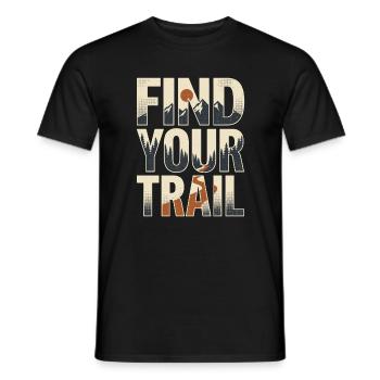 Wandern – Outdoor-Abenteuer – Finde deinen Pfad - Männer T-Shirt - Schwarz - Vorne - AI Model Male 178 light (178cm)