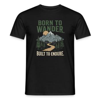 Trail Running - Born to Wander, Built to Endure - Men's T-Shirt - black - Front - AI Model Male 178 light (178cm)
