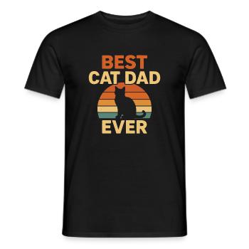 Meilleur Papa de Chat - T-shirt homme - noir - Devant - AI Model Male 178 light (178cm)