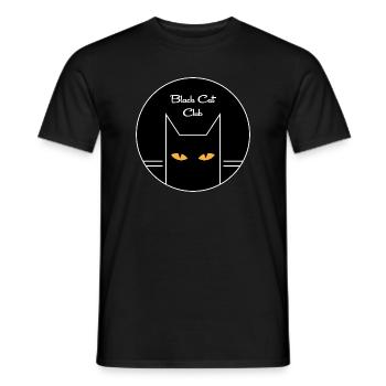 Black Cat Club - Men's T-Shirt - black - Front - AI Model Male 178 light (178cm)