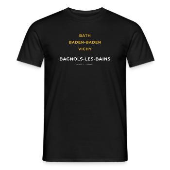 Bagnols-les-Bains Lozère - Bath - Baden-Baden - T-shirt homme - noir - Devant - AI Model Male 178 light (178cm)