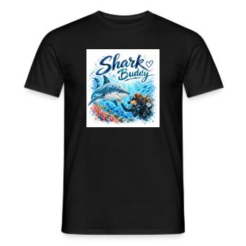 Compagnon Requin Ami Sous-marin - T-shirt homme - noir - Devant - AI Model Male 178 light (178cm)
