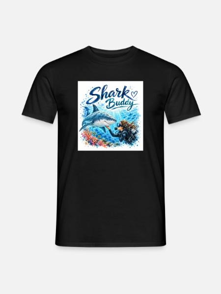 Shark Buddy Underwater Friend - Men's T-Shirt - black