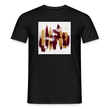 Abstraction Or et Grenat - T-shirt homme - noir - Devant - AI Model Male 178 light (178cm)