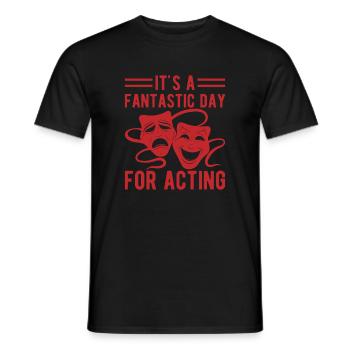 Journée fantastique de théâtre musical pour la scénographie du jeu d’acteur - T-shirt homme - noir - Devant - AI Model Male 178 light (178cm)