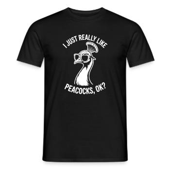 Peacock Sayings Peacock Bird Funny Peacock Gift - Men's T-Shirt - black - Front - AI Model Male 178 light (178cm)