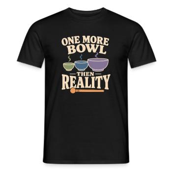 Klangbad Klangheilung Singing Bowl Gift - Men's T-Shirt - black - Front - AI Model Male 178 light (178cm)