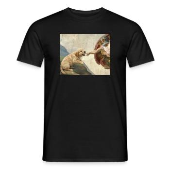 Dog God Hand Golden Retriever Dog Meme - Men's T-Shirt - black - Front - AI Model Male 178 light (178cm)