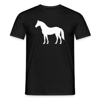 Horse silhouette in white on black - Men's T-Shirt - black - Front - AI Model Male 178 light (178cm)