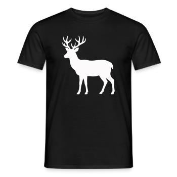 Moonlight Deer Silhouette - Men's T-Shirt - black - Front - AI Model Male 178 light (178cm)