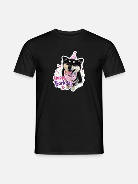 Happy Barkday Finnish Lapphund - Men's T-Shirt - black
