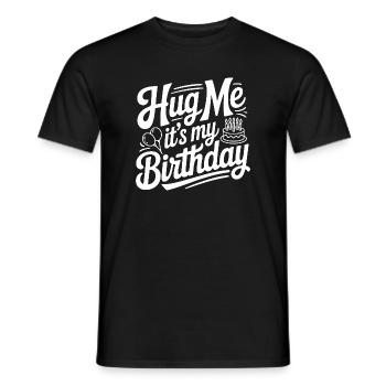 Prends-moi dans tes bras, c’est mon anniversaire - T-shirt homme - noir - Devant - AI Model Male 178 light (178cm)
