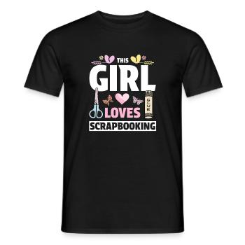 Mädchen liebt Scrapbooking - Männer T-Shirt - Schwarz - Vorne - AI Model Male 178 light (178cm)