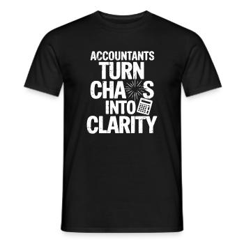 Les comptables transforment le chaos en clarté - T-shirt homme - noir - Devant - AI Model Male 178 light (178cm)