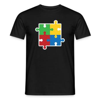Autism Puzzle Icon - Men's T-Shirt - black - Front - AI Model Male 178 light (178cm)