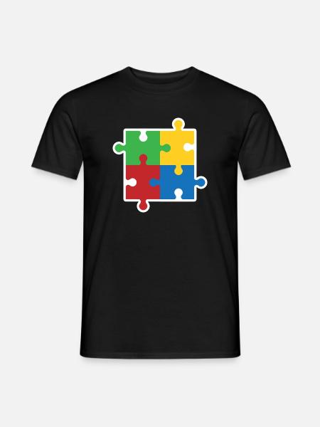 Autism Puzzle Icon - Men's T-Shirt - black