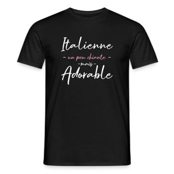 Italienne Un Peu Chiante Mais Adorable T-Shirt ... - T-shirt homme - noir - Devant - AI Model Male 178 light (178cm)